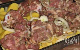 Картофель с копчеными ребрышками в духовке рецепт с фото пошагово