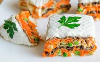 Закуска из вафельных коржей – 5 удивительно вкусных рецептов с разными начинками