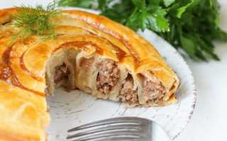 Пирог из слоеного теста с фаршем. Как быстро и вкусно испечь пирог с мясной начинкой