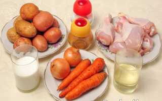 Куриные голени в мультиварке с картошкой в кефирной подливке