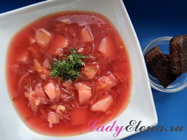 Борщ с курицей фото-рецепт