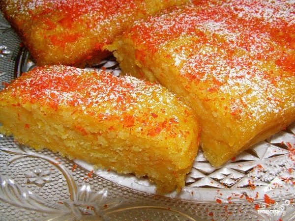Быстрый сладкий пирог на кефире с тыквой