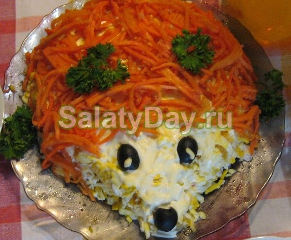 Рыбный салат Ежик