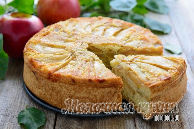 Шарлотка с яблоками, выпеченная в духовке - пышная и вкусная