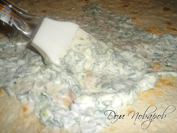 Распределяем слой по лавашу