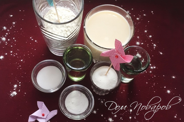 Ингредиенты для блинов на соевом молоке