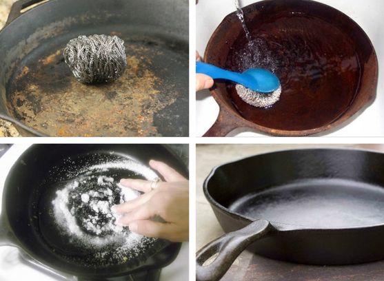 удаление ржавчины с сковороды