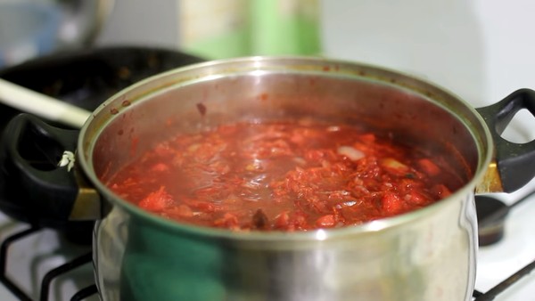 Приготовление борща