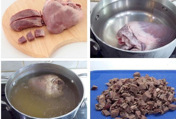 отваривание свиного сердца на плите