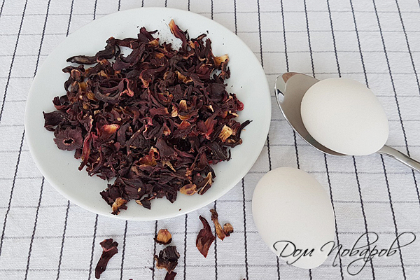 Чай каркаде и яйца