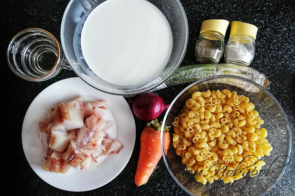 Ингредиенты для пасты с белой рыбой