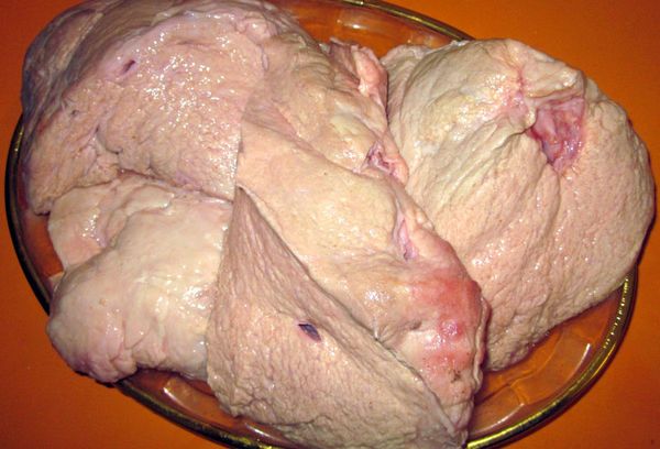 сырое говяжье вымя